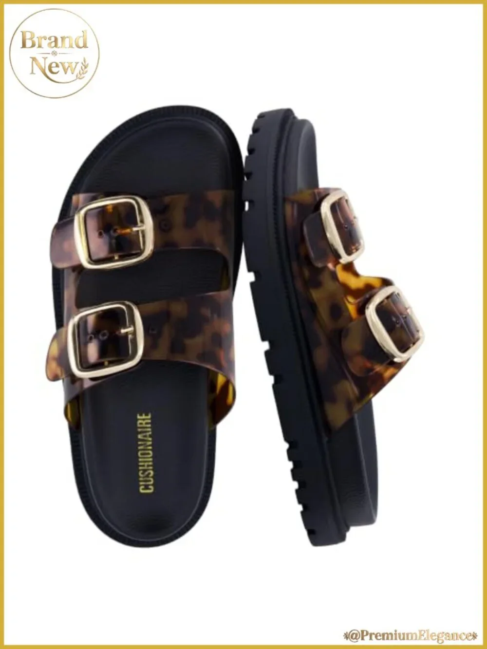 CUSHIONAIRE Fuse Chunky Platform Sandals Double Buckle Lug Sole